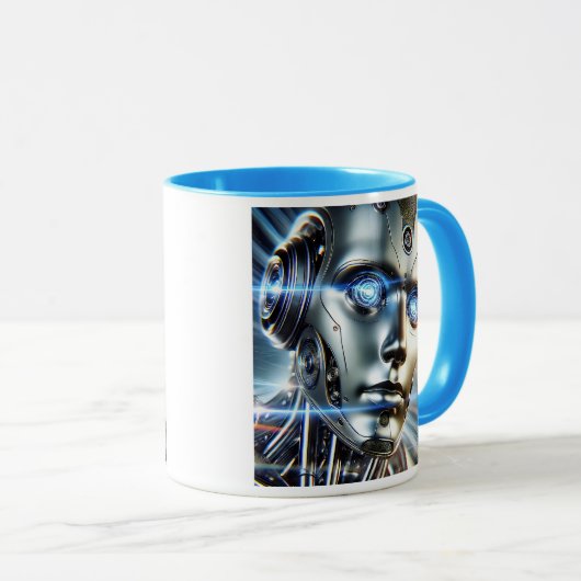 Un androïde étincelant venu d’un futur lointain. マグカップ (正面右)