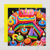 Un anniversaire tout en couleur 招待状 (正面/裏面)