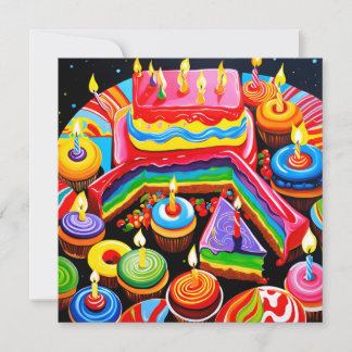 Un anniversaire tout en couleur 招待状