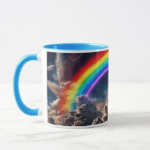 Un arc en ciel dans un ciel orageux. マグカップ (左)