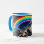 Un arc en ciel dans un ciel orageux. マグカップ (正面左)