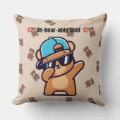 Un-Bear-ably Cool | Cute Bear Pillow クッション (正面)