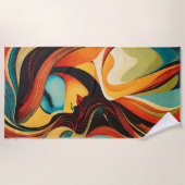 Un beau portrait abstrait ビーチタオル (正面)