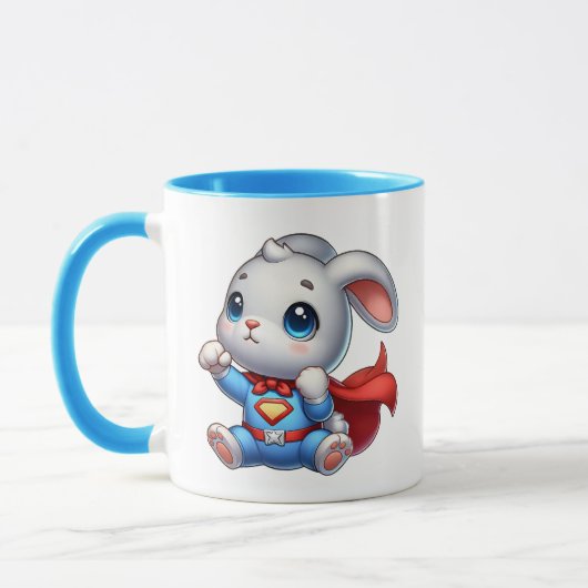 Un bébé lapin super-héros. マグカップ (左)