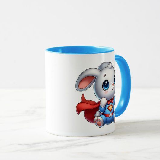 Un bébé lapin super-héros. マグカップ (正面右)