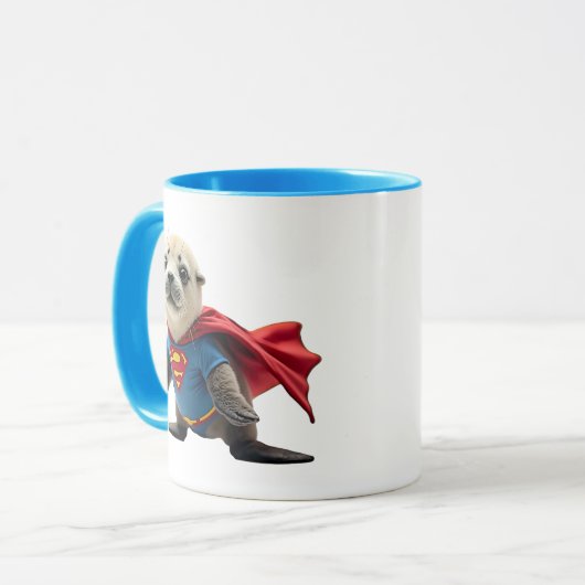 Un bébé phoque super-héros. マグカップ (正面左)