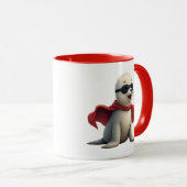 Un bébé phoque super-héros. マグカップ (正面右)