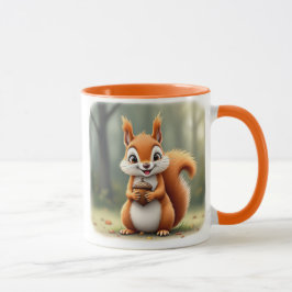 Un bel écureuil vous présente sa noisette. マグカップ