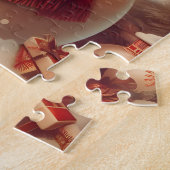  Un bonhomme de neige dans un paysage hivernal ジグソーパズル (側面)