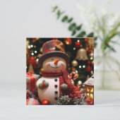 Un bonhomme de neige joyeux pour les fêtes  カード (スタンド正面)