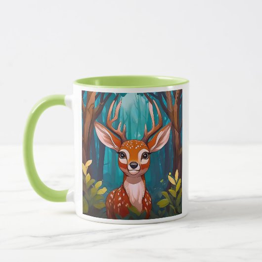 Un cerf caché vous regarde. マグカップ (左)