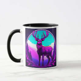 Un cerf magnifique règne sur les montagnes. マグカップ