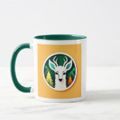 Un Cerf Stylisé avec Forêt マグカップ (左)