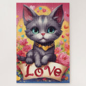 Un chat amoureux ジグソーパズル (縦)
