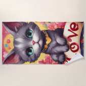 Un chat amoureux ビーチタオル (正面)