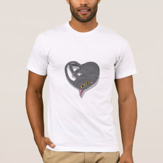 Un chat en forme de coeur  tシャツ