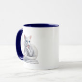 Un chat fait délicatement sa toilette. マグカップ (正面左)