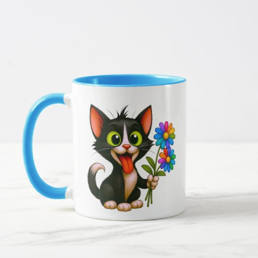 Un chat livreur de fleurs マグカップ (左)