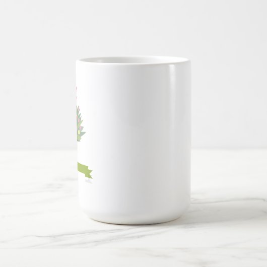 Un chat qui aime son bouquet de fleur. コーヒーマグカップ (中央)