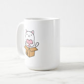 Un chat qui porte un coeur. コーヒーマグカップ (正面左)