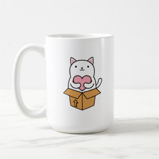 Un chat qui porte un coeur. コーヒーマグカップ