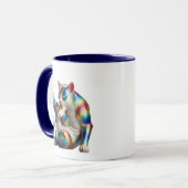 Un chat stylisé en 3D et couleurs métallisées. マグカップ (正面左)