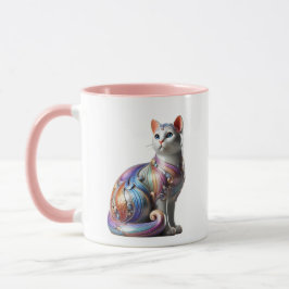 Un chat stylisé magnifique en 3D. マグカップ