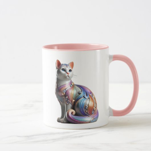 Un chat stylisé magnifique en 3D. マグカップ (右)