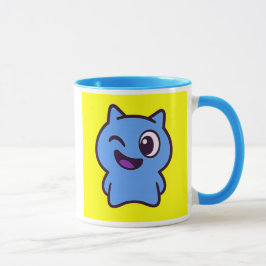 Un chat stylisé style BD fait un clin d'œil. マグカップ