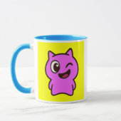 Un chat stylisé style BD fait un clin d'œil. マグカップ (左)