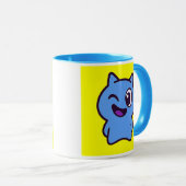 Un chat stylisé style BD fait un clin d'œil. マグカップ (正面右)
