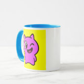 Un chat stylisé style BD fait un clin d'œil. マグカップ (正面左)