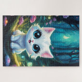 Un chaton blanc chibi ジグソーパズル (横)