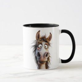Un cheval cartoon complètement fou. マグカップ