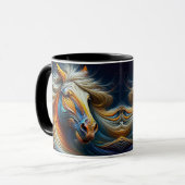 Un cheval crinière au vent. マグカップ (正面左)