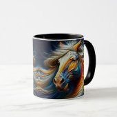 Un cheval crinière au vent. マグカップ (正面右)