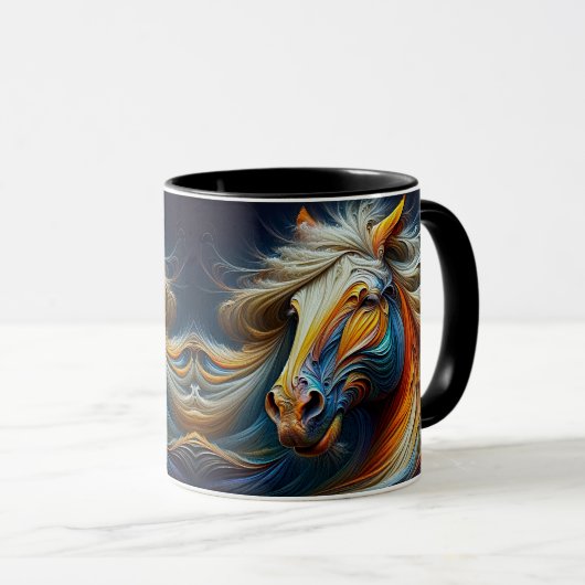 Un cheval crinière au vent. マグカップ (正面右)