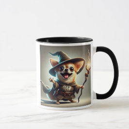  Un chien Chihuahua en sorcier magicien. マグカップ