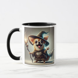  Un chien Chihuahua en sorcier magicien. マグカップ