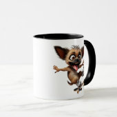 Un chien fou en roller et skateboard. マグカップ (正面右)