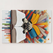 Un chiot Carlin studieux ジグソーパズル (横)