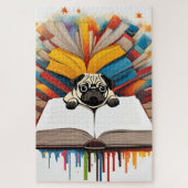 Un chiot Carlin studieux ジグソーパズル (縦)