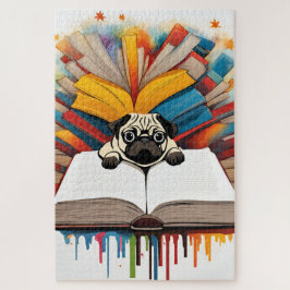 Un chiot Carlin studieux ジグソーパズル