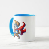 Un chiot super-héros avec sa cape. マグカップ (正面左)