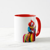 Un clown rigolo sur son cheval. マグカップ (正面右)