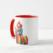 Un clown rigolo sur son cheval. マグカップ (正面左)