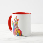 Un clown sur son cheval arc en ciel. マグカップ (正面左)