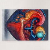 Un coeur vibrant en pixel art ジグソーパズル (横)