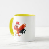 Un coq exubérant agite ses ailes. マグカップ (正面左)