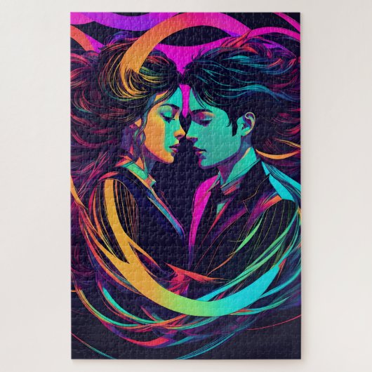 Un couple, seul au monde ジグソーパズル (縦)